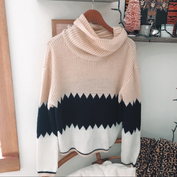 Pink Lily Boutique Color Block Turtleneck Sweater - Picture 5 of 8